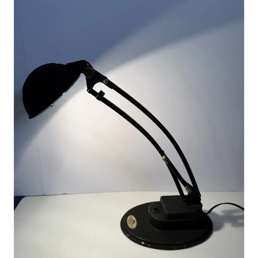 Dynasty Classics Articulated Neck Black Office Desk Lamp Adjustable Tested Works